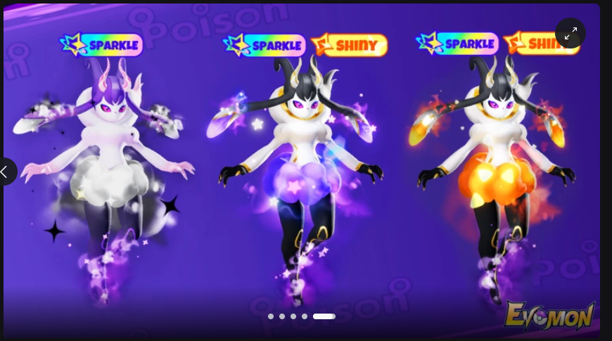 Sparkle and Shiny transformation variants of an Evomon
